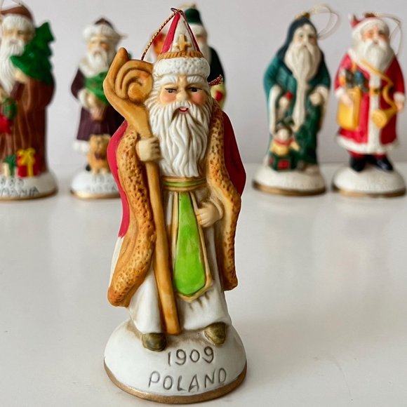 RARE Vintage Limited Edition 6-Pc Santa Claus Porcelain Ornament Set Collectable - Picture 6 of 16